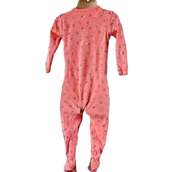 The Children's Place Girls Footed Sleeper Pajamas – Pink, Size 18M, Long Sleeve - Picture 6 of 6
